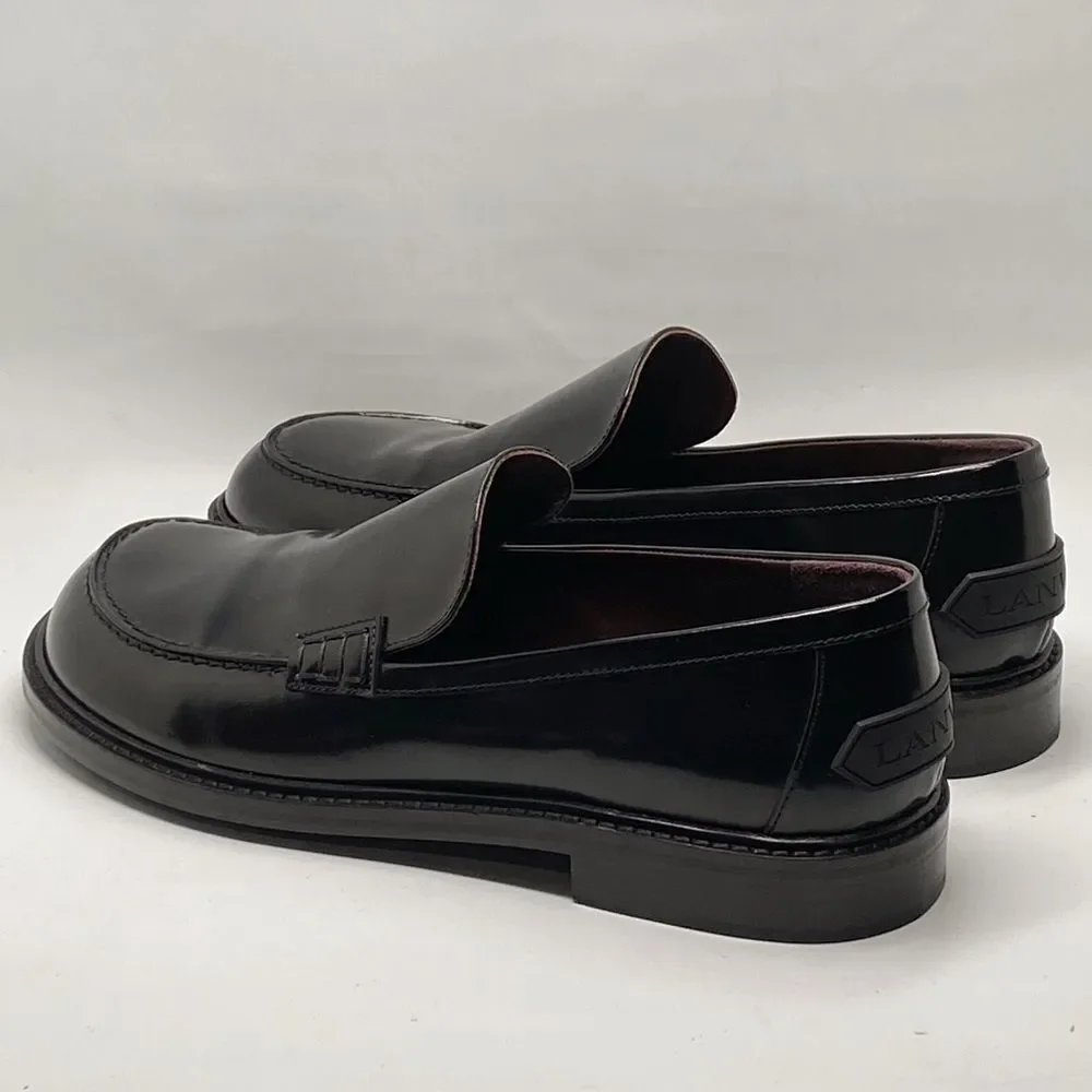 Lanvin Spinto polished leather loafers size 42/us size 9